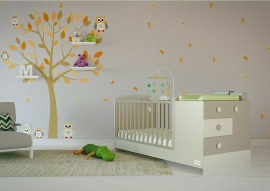 Asterias Bebe Cabriolet Patut Angel Alb/Cappuchino Cu Sertar