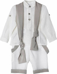 Nst Nastasia Boys Linen Baptism Suit Lucius Afranius 3pcs White