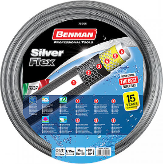 Benman Hose Watering Silver Flex 1/2" 50m