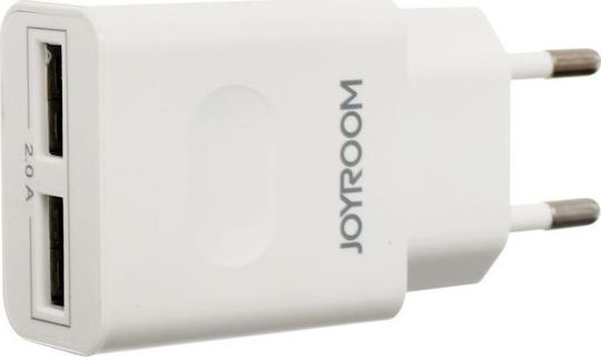 Joyroom Φορτιστής Χωρίς Καλώδιο με 2 Θύρες USB-A Λευκός (L-L221)