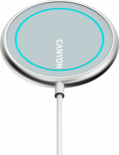 Canyon Φορτιστής Magsafe 15W Ασημί (CNS-WCS100)