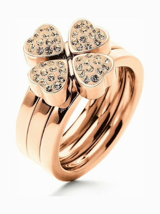Folli Follie Ring made of Steel Gold Plated