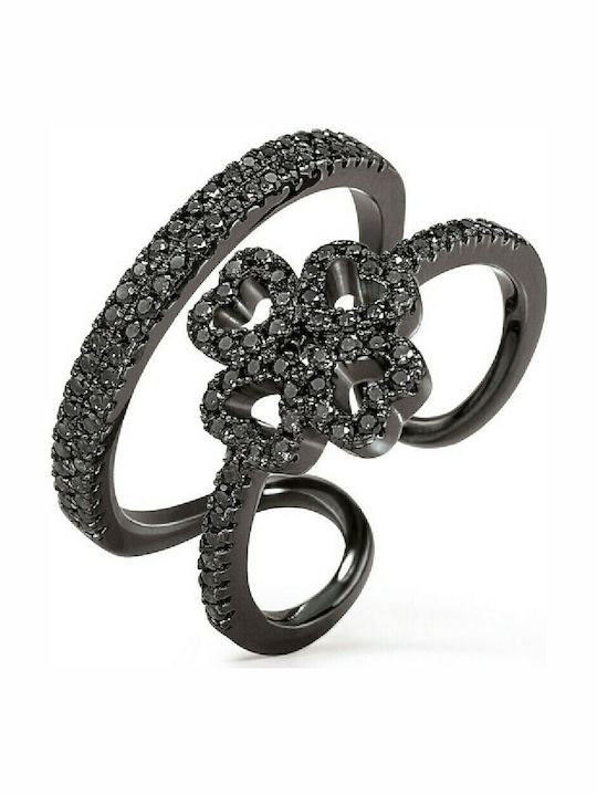 Folli Follie Ring with Zircon made of Silver Go...