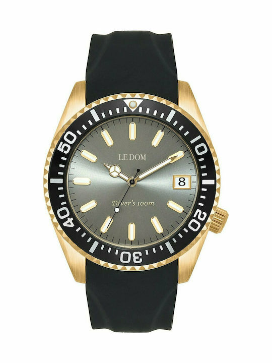 Le Dom Diver's Ανδρικό Ρολόι 44mm Μπαταρίας με ...