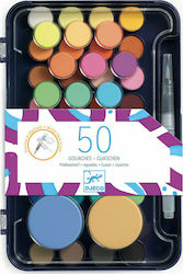 Djeco Gouaches Set Acuarele Multicolore cu Pincel 50buc 09784