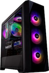 Zalman N5 TF Jocuri Turnul Midi Cutie de calculator cu fereastră laterală și iluminare RGB Negru