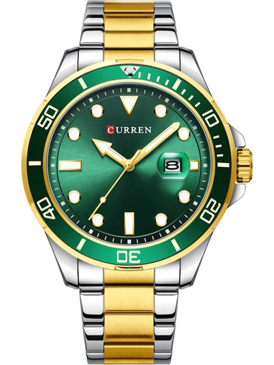 Curren Ανδρικό Ρολόι 46mm Μπαταρίας με Μεταλλικ...