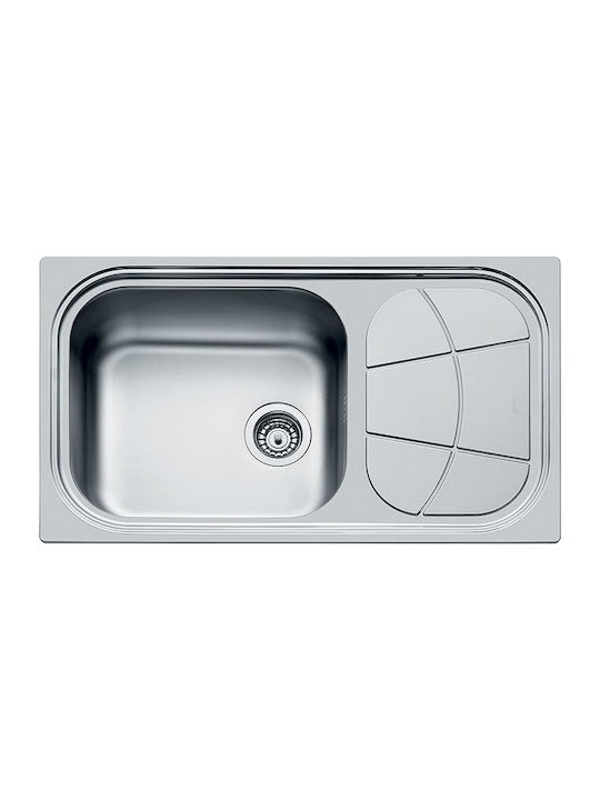 Foster Big Bowl Δεξιός Ένθετος Νεροχύτης Inox Σατινέ Μ86xΠ50cm Ασημί