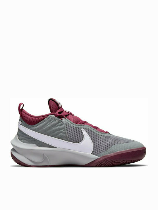 Hustle Team Hustle D 10 Kids Sports Shoes Basketball with Laces Smoke Grey / Pure Violet / Dark Beetroot