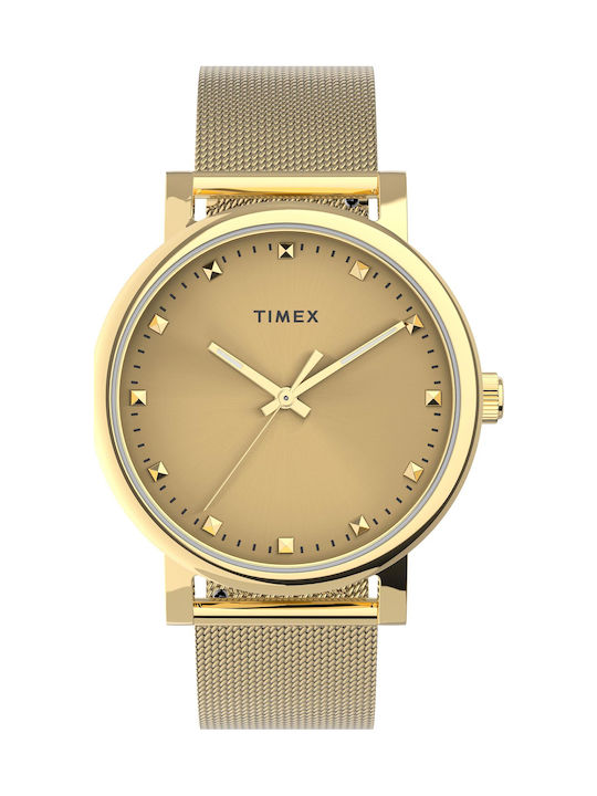 Timex Originals Γυναικείο Ρολόι 38mm Μπαταρίας Χρυσό