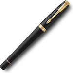 Parker Core Muted Black GT Πένα Γραφής με Δερμάτινη Θήκη Καφέ