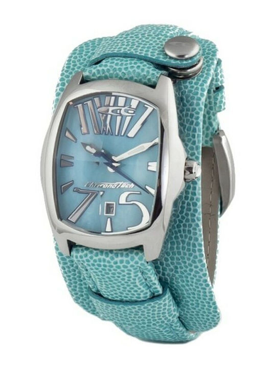 Chronotech Women's Watch with Blue Leather Strap