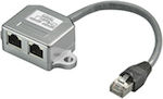 Goobay CAT T-Adapter 2x ISDN 1 x RJ45 M 2 x RJ45