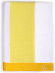 Benetton Terry Beach Towel Cotton Yellow 160x90cm.