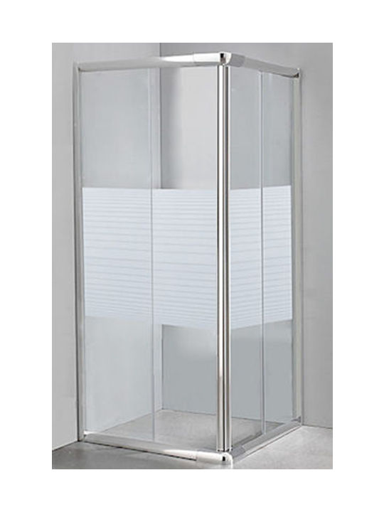 Crown 4000 SC 80 448115 Cabin for Shower with Sliding Door 80-90x120x185cm Serigrafato Chrome