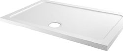 Ravenna Rectangular Acrylic Shower White Slim 110 110x70x5cm