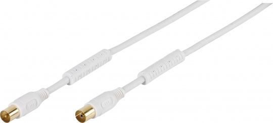 Vivanco Καλώδιο Κεραίας Coax male - Coax female Λευκό 10m (48123)