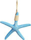 JK Home Decoration Κρεμαστό Διακοσμητικό Αστερίας Μπλε 34x34cm
