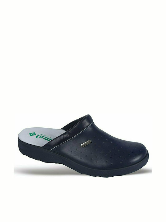 FAME Leder Anatomisch Clogs Blau