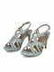 Menbur Fabric Women's Sandals Silver