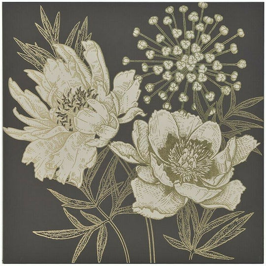 Inart Цветя на Платнен Многоцветен 80x80 cm