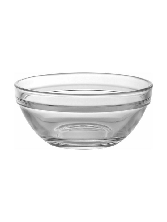 Uniglass Glass Serving Bowl Διάφανο with Diameter 12εκ. 1pcs