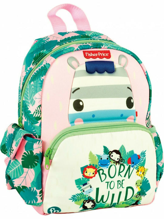 Fisher Price Zebra Born to be Wild School Bag Backpack Kindergarten in Green color 12lt