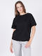 Women's T-shirt Polka Dot Black