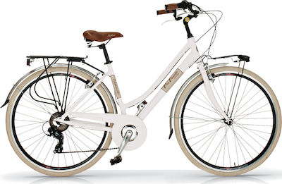 Via Veneto Elegance 28" Lady Λευκό Ποδήλατο Πόλης με 6 Ταχύτητες