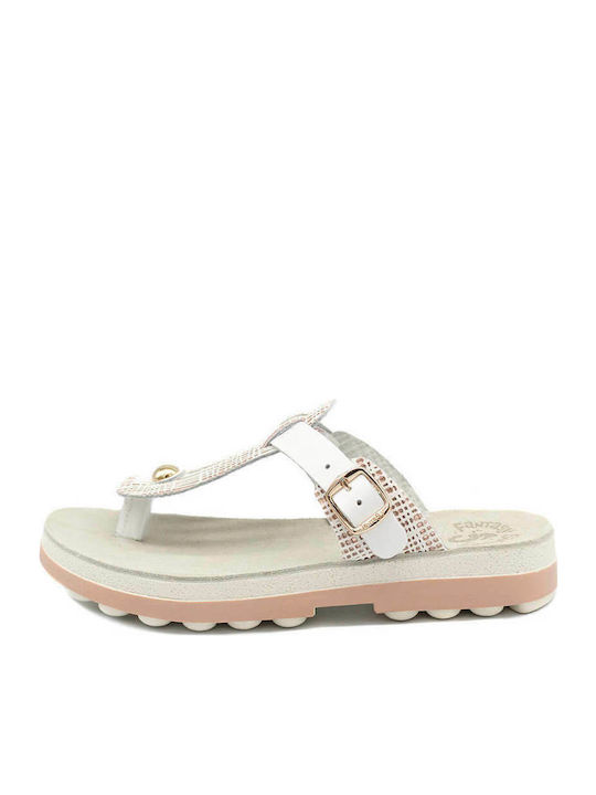 Fantasy Sandals Women's Flat Sandals In White C...