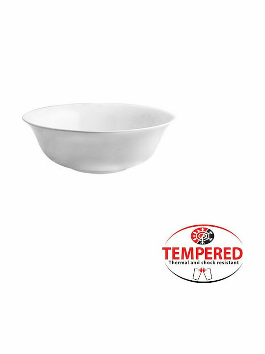 Cok Spain Elba Glass Salad Bowl White 23x23cm