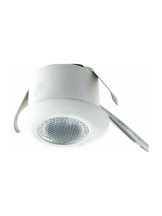 Fan Europe Assor30c Round Metallic Ceiling Spot with Built-in LED and Warm White Light White
