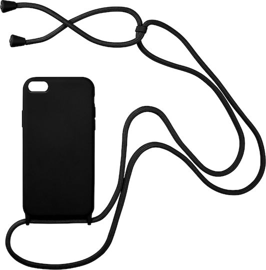 Sonique CarryHang Liquid Задна корица Силикон 0.5мм с Каишка Черен (iPhone 7 / 8 / SE 2020 / SE 2022)