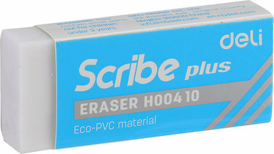 Deli Eraser for Pencil and Pen Scribe Χ-Plus 60x24x12mm 30pcs White