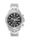 Versus by Versace Ανδρικό Ρολόι 45mm Χρονογράφος Μπαταρίας με Ασημί Ατσάλινο Μπρασελέ