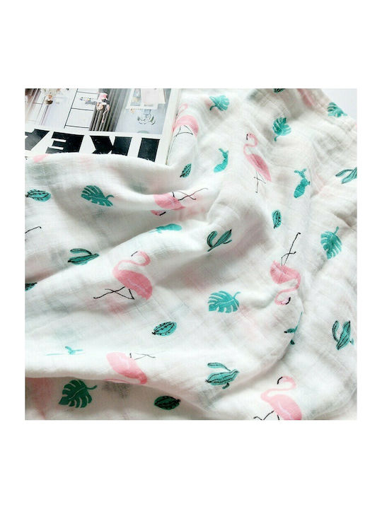 Morven Swaddle Blanket Flamingo Multicolour 120x120cm