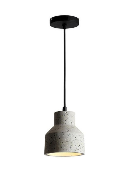 Geyer Cement Pendant Light Single-Light Bell for Socket E27 White