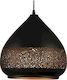 Geyer Iron Pendant Light Black with Socket E27 30x30cm