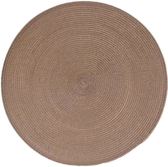 Atmosphera Round Fabric Placemat Brown 38cm