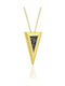 Honor Omano Triangle Necklace Made of Gold Plated Silver with Black Diamond