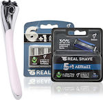 Realshave Ξυριστική Λαβή (Γυναικεία) & 8 τεμ. Ανταλλακτικά ξυραφάκια (4τεμ. 5 λεπίδων & 4 τεμ. 6 Λεπίδων)