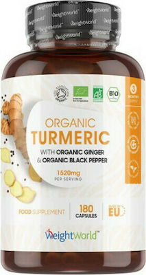 WeightWorld Organic Turmeric with Ginger & Black Pepper 180 Mützen