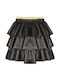 Kinder Rock aus Leder Schwarz