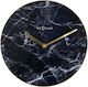 Nextime Marble Silent Ceas de perete Sticlă Negru 40cm