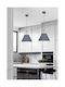 Viokef Hector Pendant Light Gray Bell with Socket E27 35x350x30cm