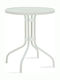 Watson Outdoor Dinner Free Standing Table with Glass Surface and Metal Frame White 60x60x70cm