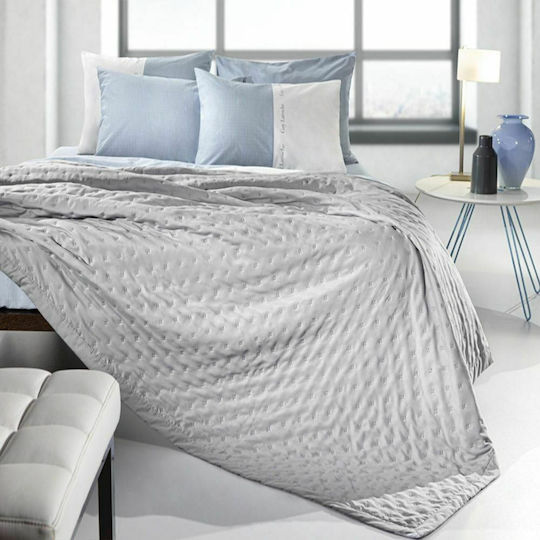 Guy Laroche Public Set Coverlet Single Microfiber Silver 160x240cm 2pcs