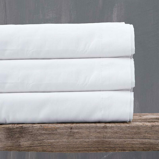 Rythmos Bettlaken für Einzelbett mit Gummiband 105x205+25cm. Madonna White