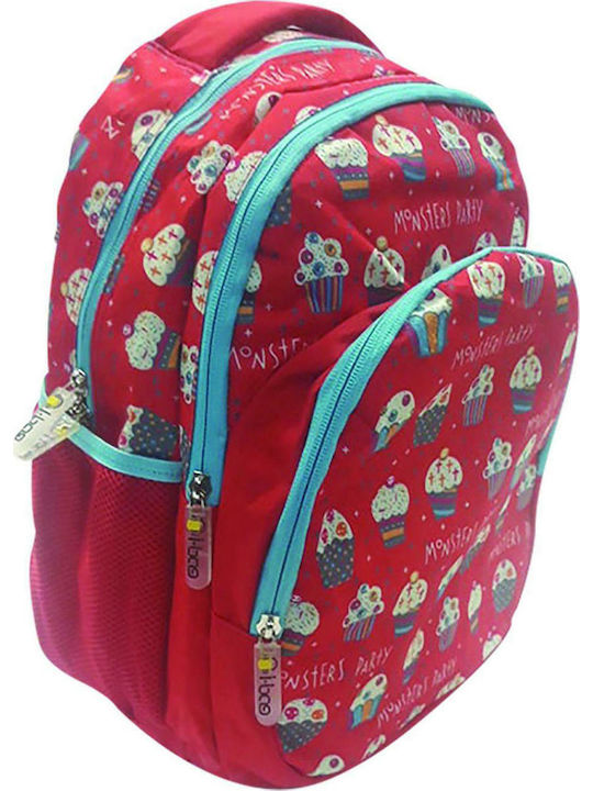 Creative Concepts Cup Cakes Anatomical Red School Bag Backpack Elementary, Elementary in Red color