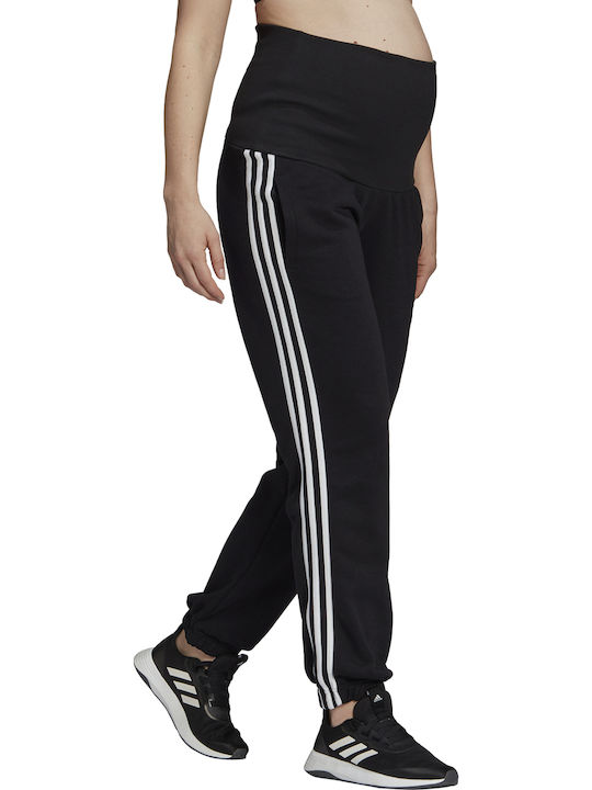 Adidas 3 Stripes Παντελόνι Φόρμας Εγκυμοσύνης σε Μαύρο χρώμα